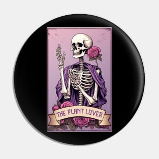 Halloween Plant Lover Skeleton Tarot Card Pin