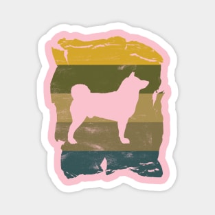 Akita Inu Distressed Vintage Retro Silhouette Magnet