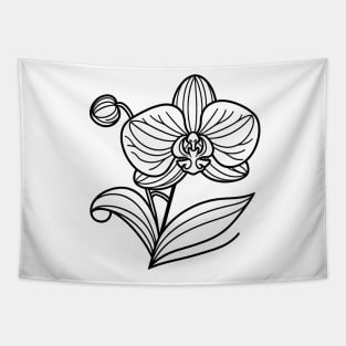 Black And White Orchid Design Tapestry