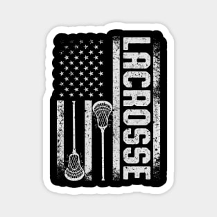 Vintage America Flag Lacrosse Magnet