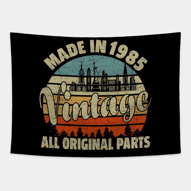 Vintage All Original Parts Made In 1985 36th Birthday Tapestry by Salimkaxdew