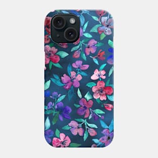 Southern Summer Floral - navy + colors Phone Case
