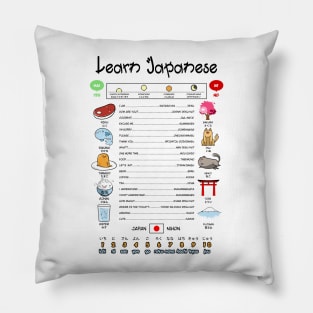 Learn Japanese Infographic Pillow