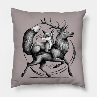 Vixen and Stag Always Journey Together Pillow