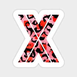 Letter X Watercolour Leopard Print Alphabet Magnet