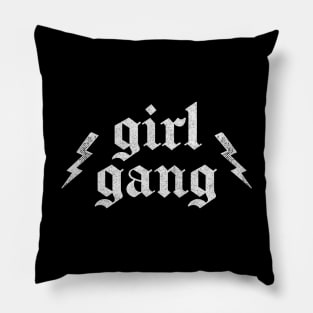 Girl Gang  // Retro Faded Punk Design Pillow