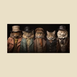 Victorian Cats in Suits and Hats T-Shirt