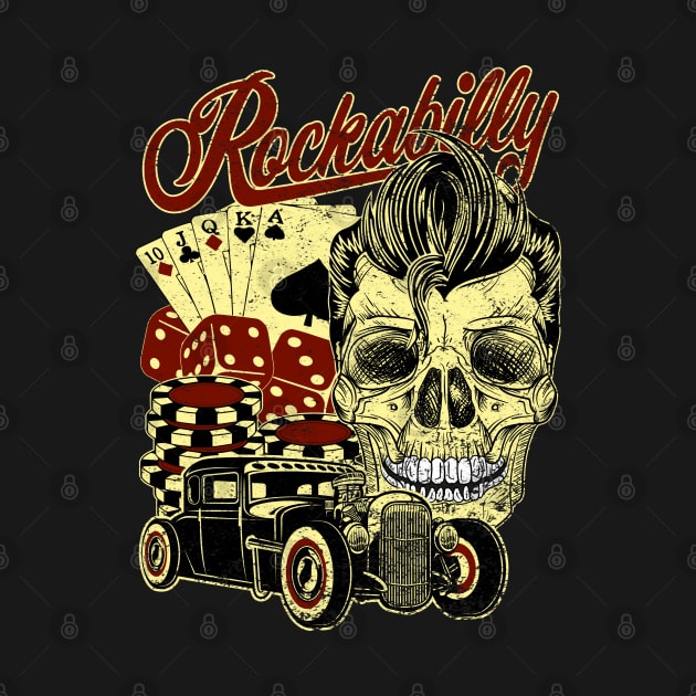 Rockabilly Gambling Skull by RockabillyM