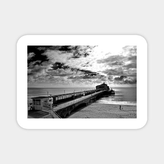 Bournemouth Pier And Beach Dorset England Magnet by AndyEvansPhotos