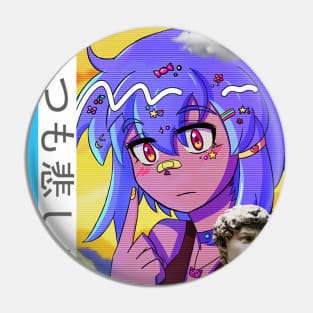 Retro Vaporwave 80s anime aesthetic Pin