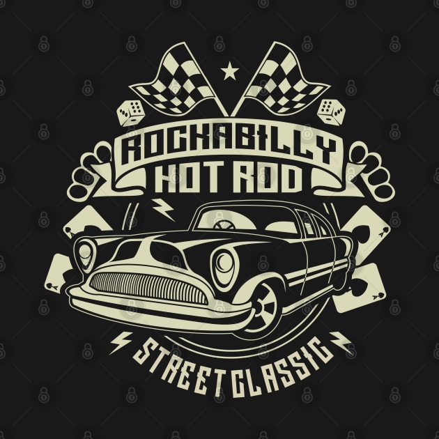 Rockabilly Hot Rod Street Classic Vintage Design by Jarecrow 