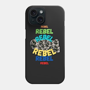 Multiple rebel skulls and typography Phone Case