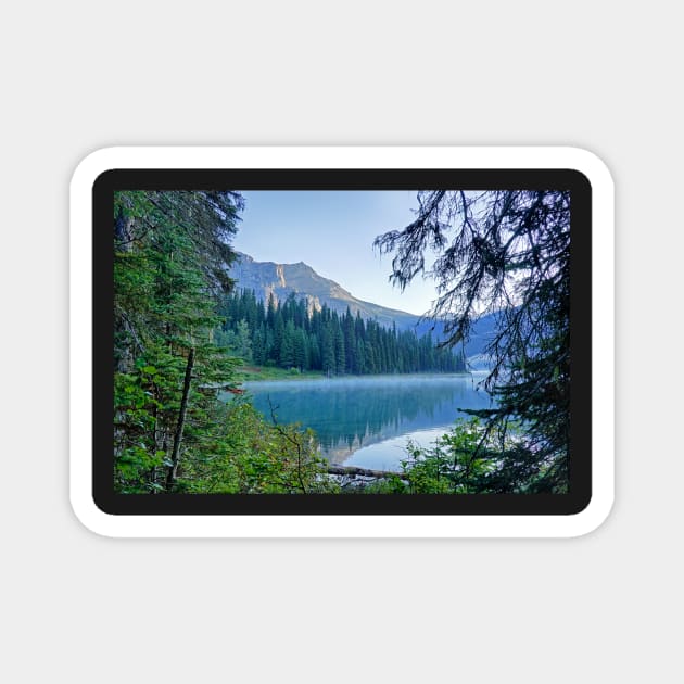 Emerald Lake Through the Trees Yoho National Park British Columbia Canada Magnet by WayneOxfordPh