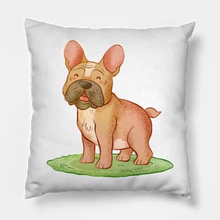 french Bulldog cartoon Pillow