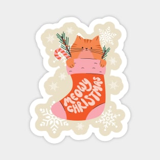 Meowy Christmas Magnet