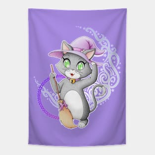 Cute witch cat Tapestry