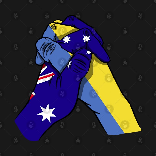 Australia and Ukraine Flags Holding Hands Ukraine Australia Roots by BramCrye