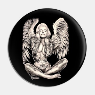 Marilyn Monroe as a Tattooed Winged Lady Print Pin