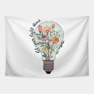 Christian Let Your Light Bible Verse Christian Flowers Jesus Faith Flower in Light Bulb Tapestry