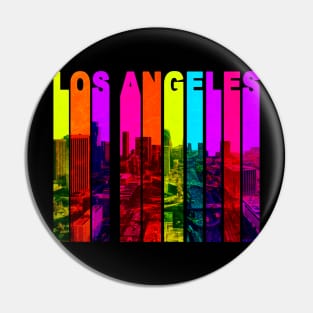 Retro Los Angeles California Cityscape Skyline Pin