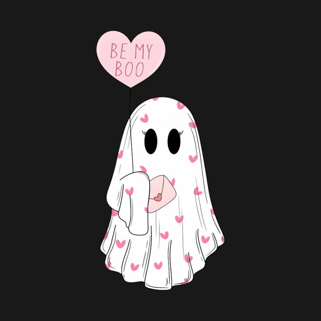 My Boo Valentine Cute Pink Heart Ghost Valentine by everetto