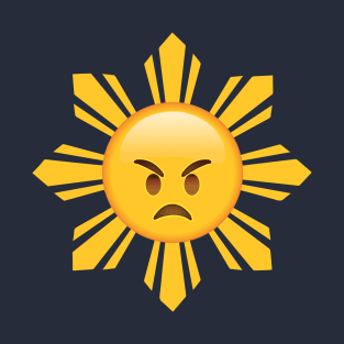 Angry Grumpy Filipino Sun Emoji Face T-Shirt