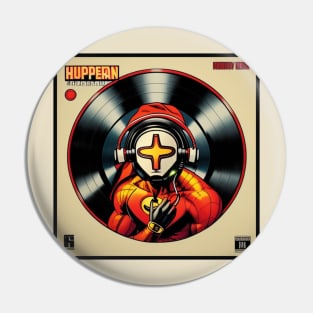 Unleash the Power: Superhero Soundscape Vinyl Record Artwork VI Pin