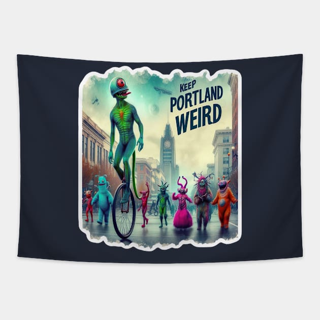 Keep Portland Weird Tapestry by Dead Galaxy