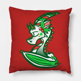 Holly Jolly Dragon Pillow