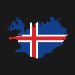 Iceland Map with Flag T-Shirt