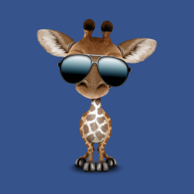 Discover Cute Baby Giraffe Wearing Sunglasses - Baby Giraffe - T-Shirt