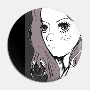 Portrait girl Pin