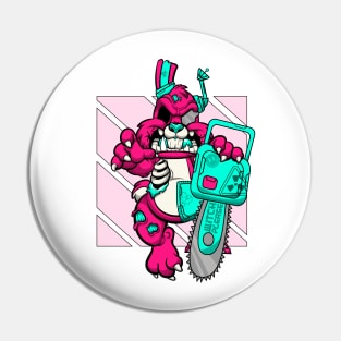 White rabbit zombie robot monster Pin