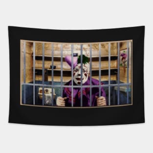 The Clown Behind Bars Tapestry