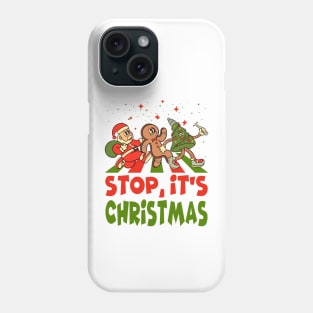 Christmas Road - 3, Santa Claus, Gingerbread man, Christmas tree Phone Case