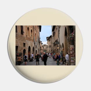 Streets of San Gimignano, Tuscany Pin