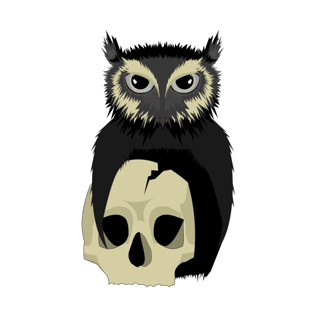 The owl and the skull by MarranArt