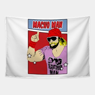 Macho Man Pop Art Comic Style Tapestry