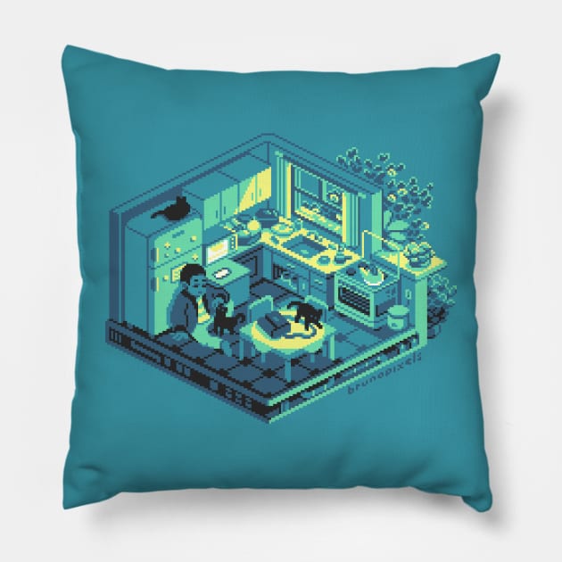 isometric room III Pillow by brunopixels