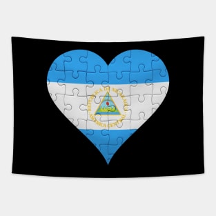 Nicaraguan Jigsaw Puzzle Heart Design - Gift for Nicaraguan With Nicaragua Roots Tapestry