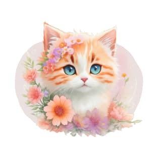 Floral Fantasy Feline: Ragamuffin's Delightful Journey T-Shirt