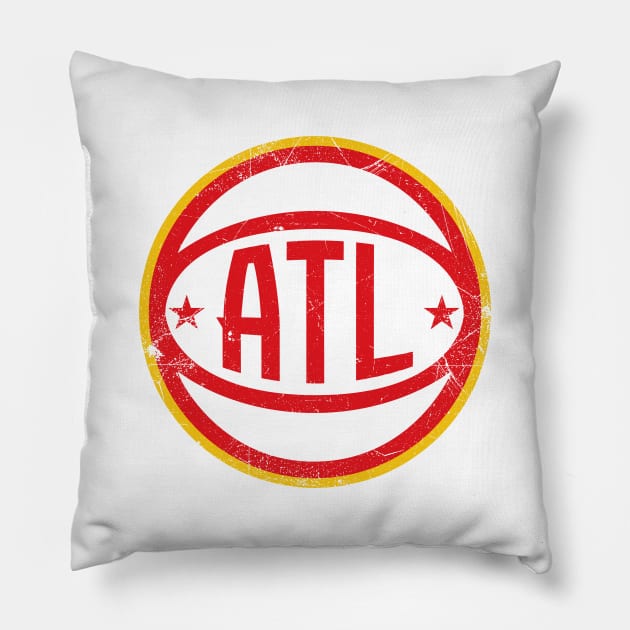 ATL Retro Ball - White Pillow by KFig21