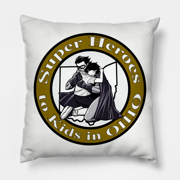 Golden SHTKIO logo Pillow by Super Heroes to Kids in Ohio