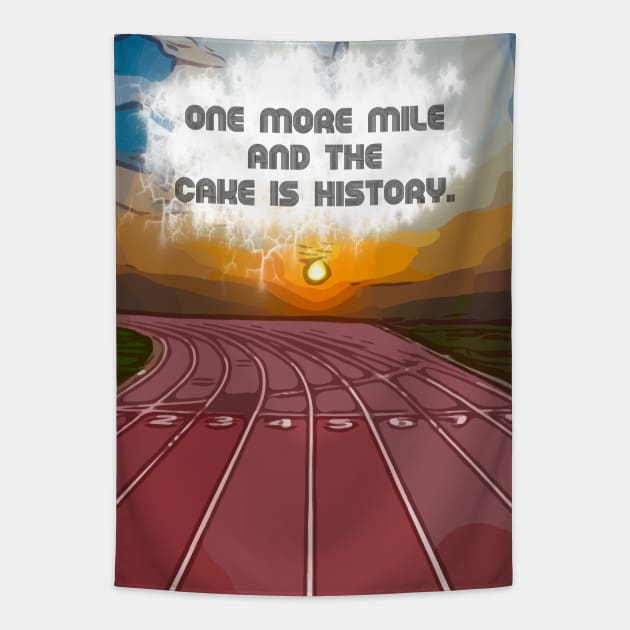 Fasbytes runners funny one more mile Tapestry by FasBytes