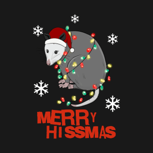 Funny Christmas Possum Merry Hissmas T-Shirt