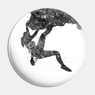 Climber girl black and white Pin