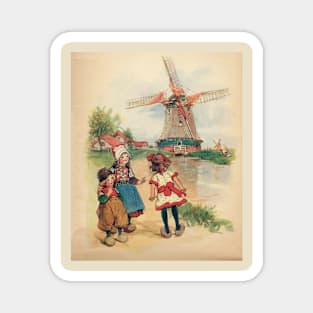 The Windmill And The Little Wooden Shoes Magnet