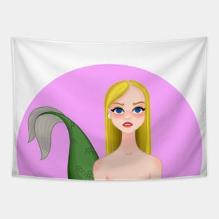 Mermaid with golden hair Tapestry