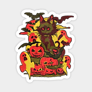 HALLOWEEN - CAT, BATS, GHOSTS & PUMPKINS - POP STYLE Magnet