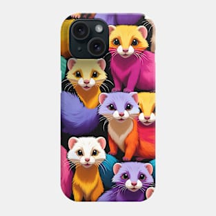 Cheerful Ferret Fiesta: Digital Art for Diverse Creations Phone Case